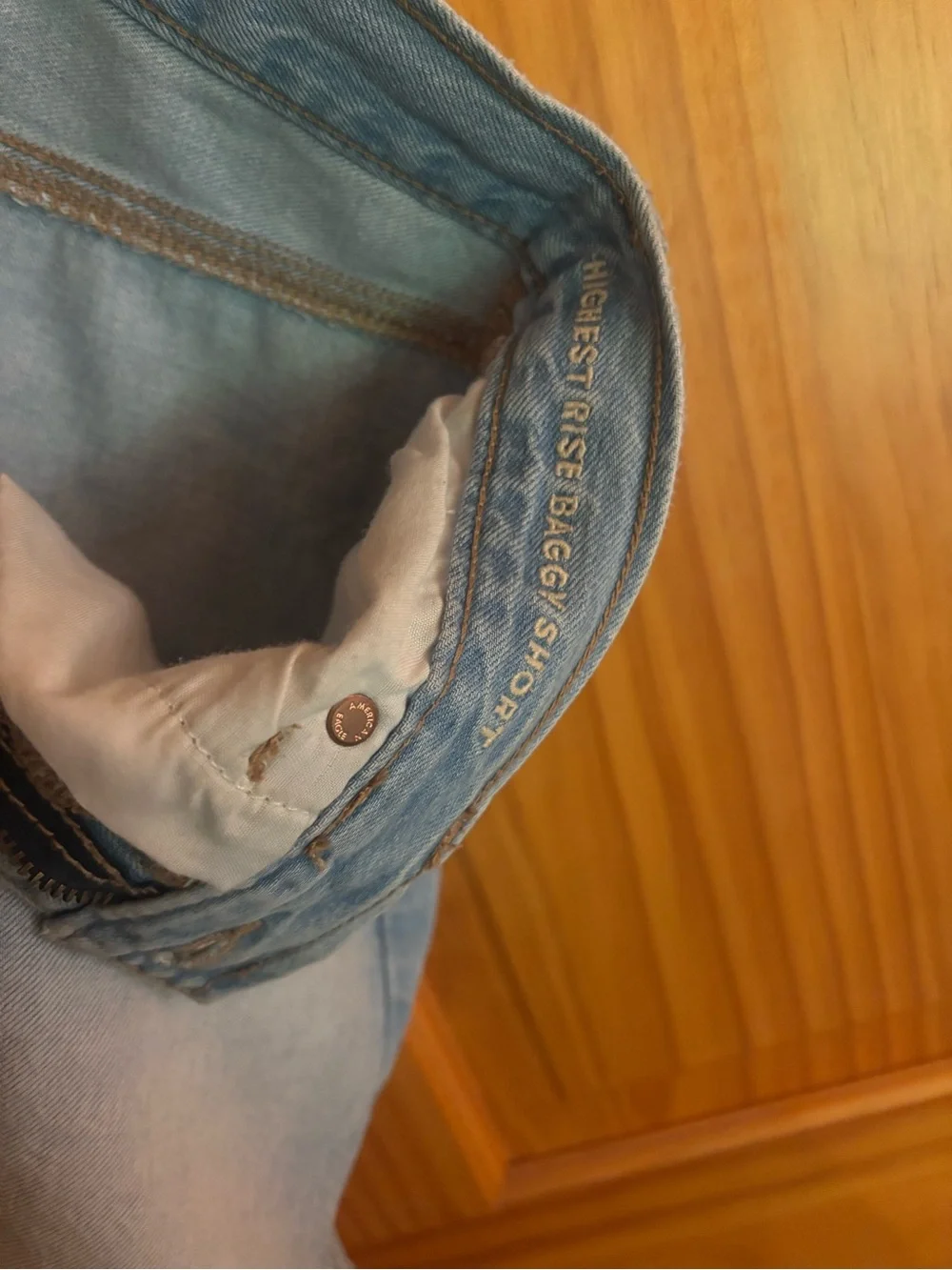 American Eagle Outfitters Light Blue Highest Rise Baggy Shorts